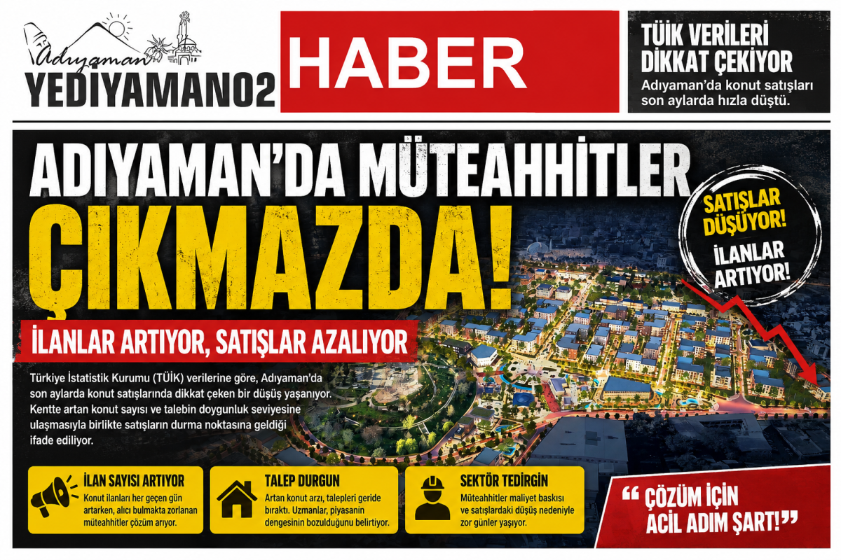 Adıyaman’da Müteahhitler Çıkmazda: İlanlar Artıyor, Satışlar Azalıyor